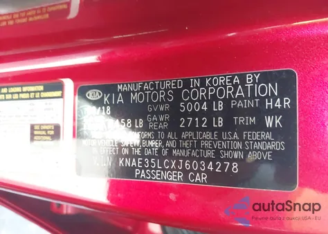 2018 Kia Stinger Gt из США, поврежденный, VIN KNAE35LCXJ6034278